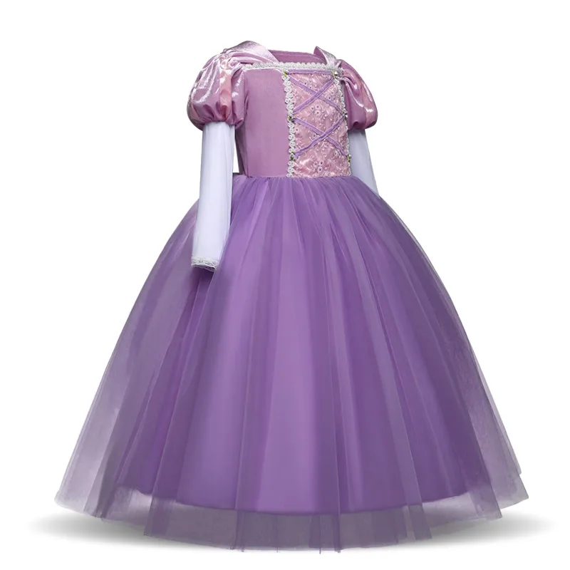 Fancy Princess Girl Dress Rapunzel Children Elsa Anna Birthday Costume Cinderella Sleeping Beauty Costumes Baby Girls Clothes