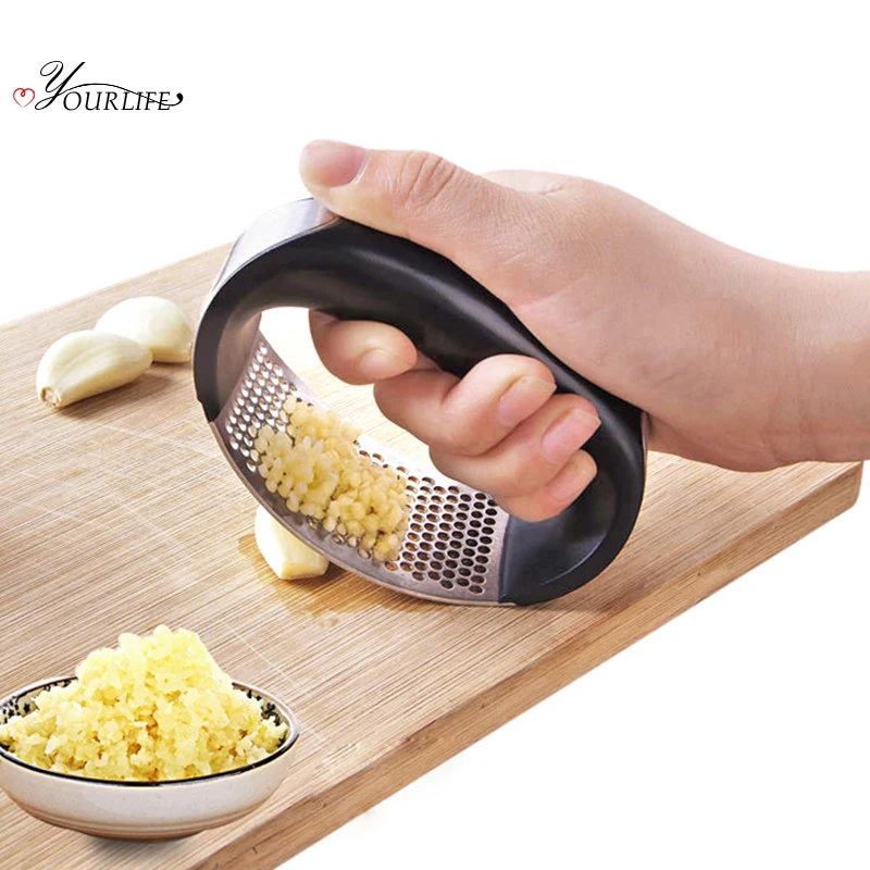 OYOURLIFE Manual Garlic Presses Garlic Mincer Stainless Steel Curve Chopping Garlic Tools Fruit Vegetable Tools Kitchen Gadgets