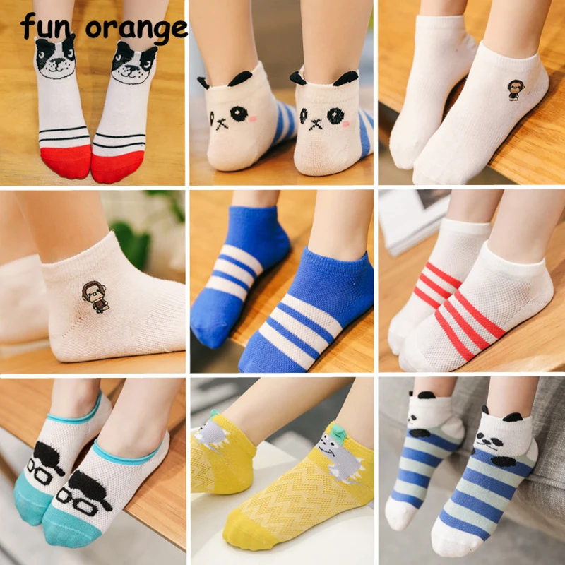 Buy Fun Orange 5 Pair/Lot Cotton Kids Socks Summer