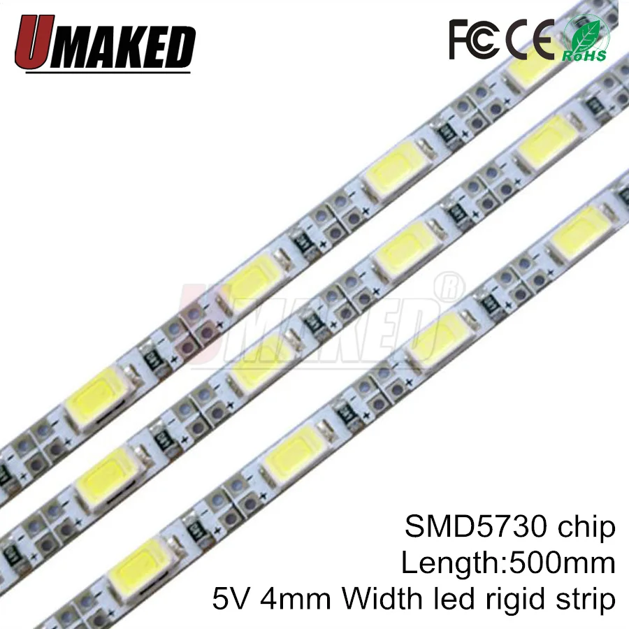 

SMD5730 LED Hard Rigid Strip High Brightness DC5V 4mm width White color LED Bar Light For Kitchen Under Cabinet Showcase