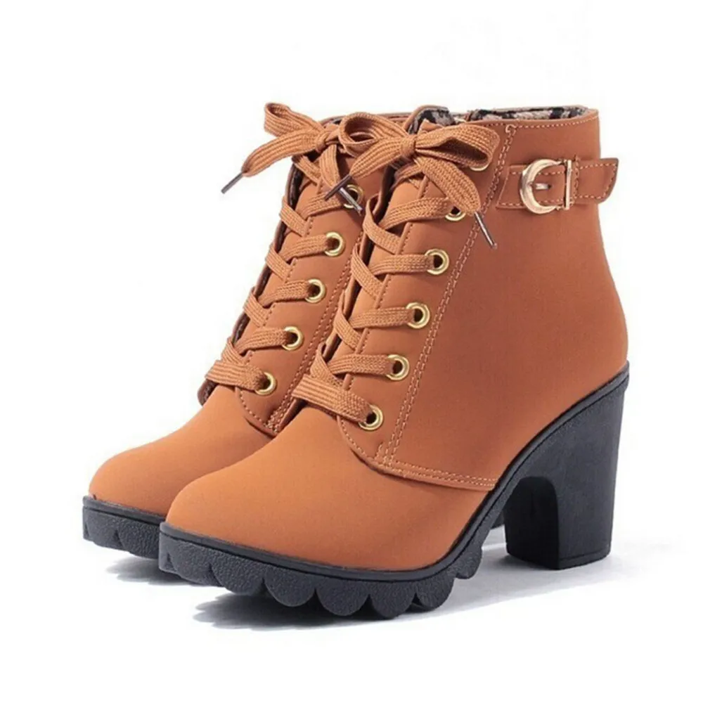 2018-New-Autumn-Winter-Women-Boots-High-Quality-Solid-Lace-up-European-Ladies-shoes-PU-Leather