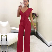 FANIECES женский комбинезон с открытыми плечами элегантный стильный комбинезон Многослойные оборки комбинезоны с завышенной талией женские комбинезоны уличная одежда