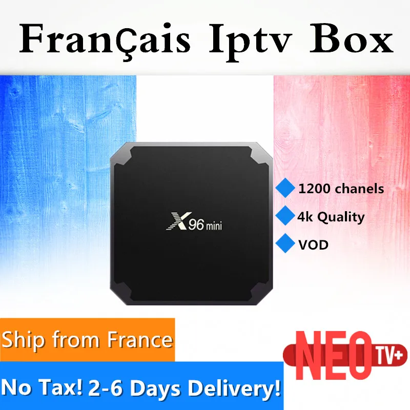 

Shipping from France GOTiT X96mini Amlogic S905W Quad Core Android 7.1.2 2G/16G 4K*2K UHD HDMI 2.0A France IPTV Android tv box