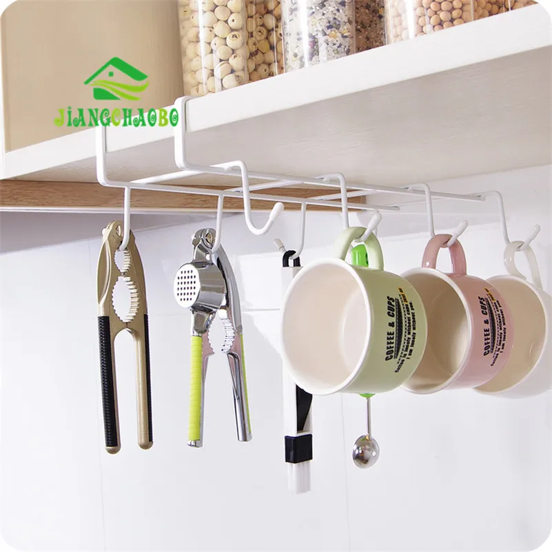 

Iron Kitchen Storage Rack 8 Hook Cupboard Hanging Hook Shelf Dish Hanger Chest Storage shelf Bathroom Organizer Holder