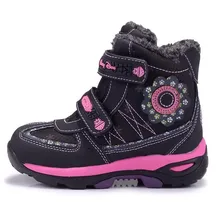 Top qualité CHAUDE En Plein Air Filles Hiver Bottes de Neige Imperméables Enfants chaussures Véritable mode en cuir princesse Bottes Taille 26-31