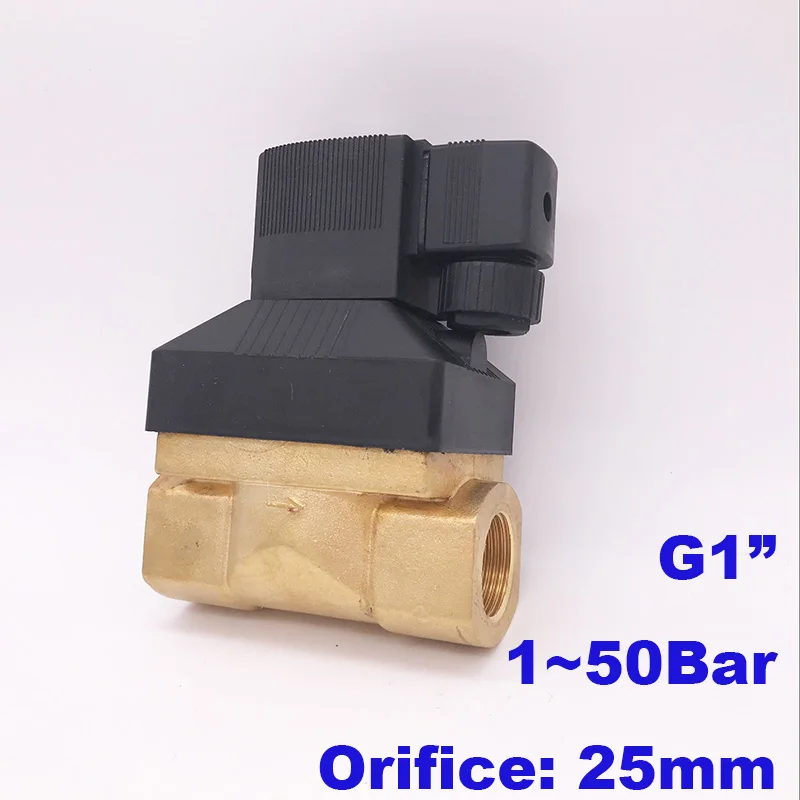 GOGO УВД 50bar высокого давления температурный соленоид клапан 1 дюйма BSP 12 V 24 V DC AC220V отверстия 25 мм NC 5404-08 медный клапан