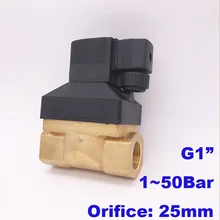 GOGO УВД 50bar высокого давления температурный соленоид клапан 1 дюйма BSP 12 V 24 V DC AC220V отверстия 25 мм NC 5404-08 медный клапан