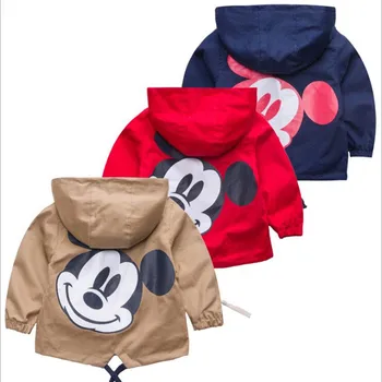 

Autumn Kids Coats Children Jackets for Boys Windbreaker Girls Hooded Cute Mickey Baby Clothes Spring Outerwear Coat New Clothing