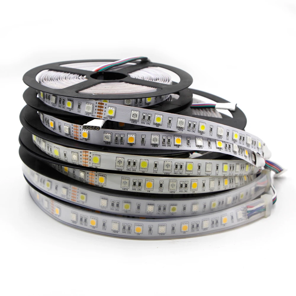 Светодиодная лента 12 в 24 RGB RGBW RGBWW 1 м 5 10 водонепроницаемая гибкая лампа + белая для