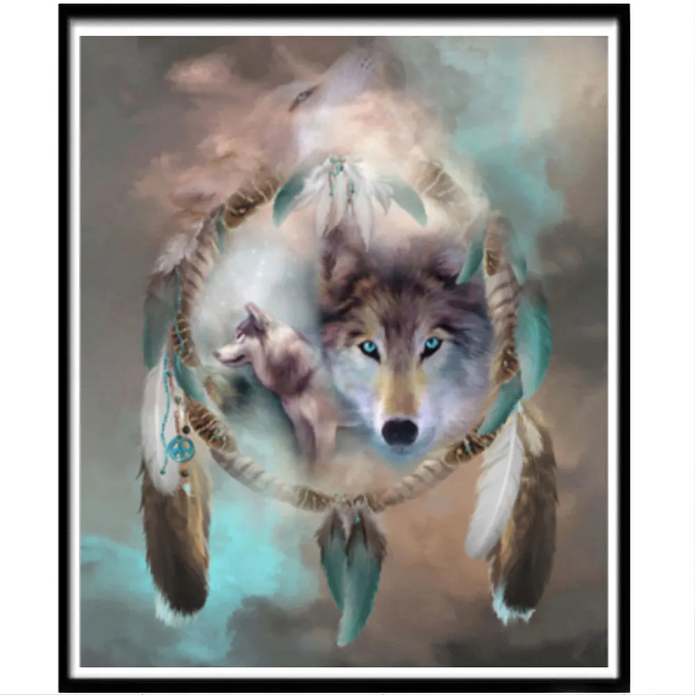 

SaShiKo Wolf Animals DIY Diamond painting Diamond embroidery Cross stitch Partial Round drill Diamond mosaic Home Decor