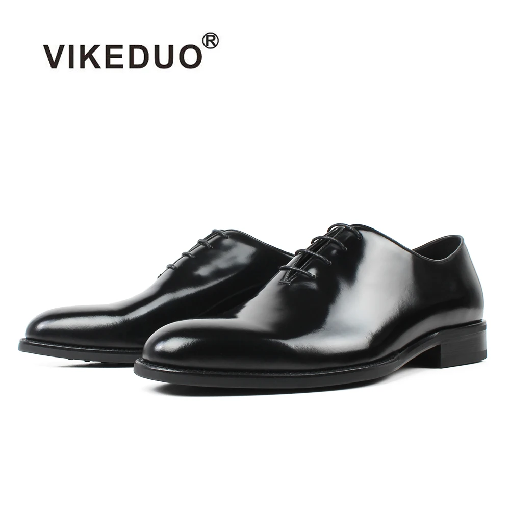 Мужские классические туфли оксфорды VIKEDUO черные Формальные из натуральной кожи