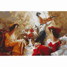 DIY Цифровая живопись маслом по номерам на холсте 40x50 см музыкальная история Раскраска по номерам Холст Искусство Безрамное украшение дома