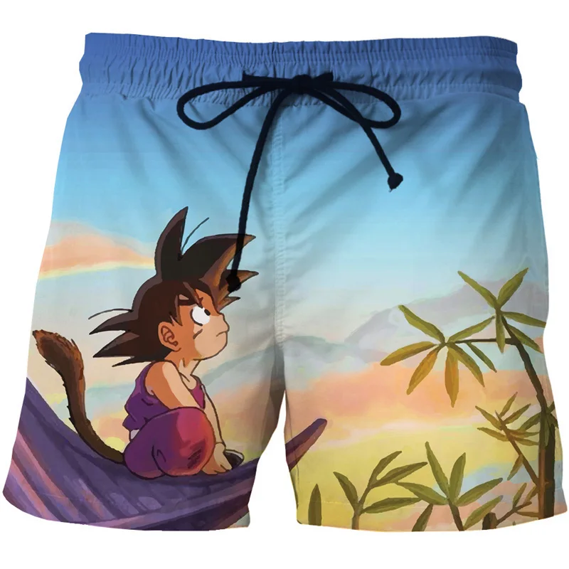 Anime Gragon Ball 3D Board Shorts Men Kid Goku Missing 3D Printed Janpanese Carton Cute Goku Casual Cotton Shorts Hoome Swimming