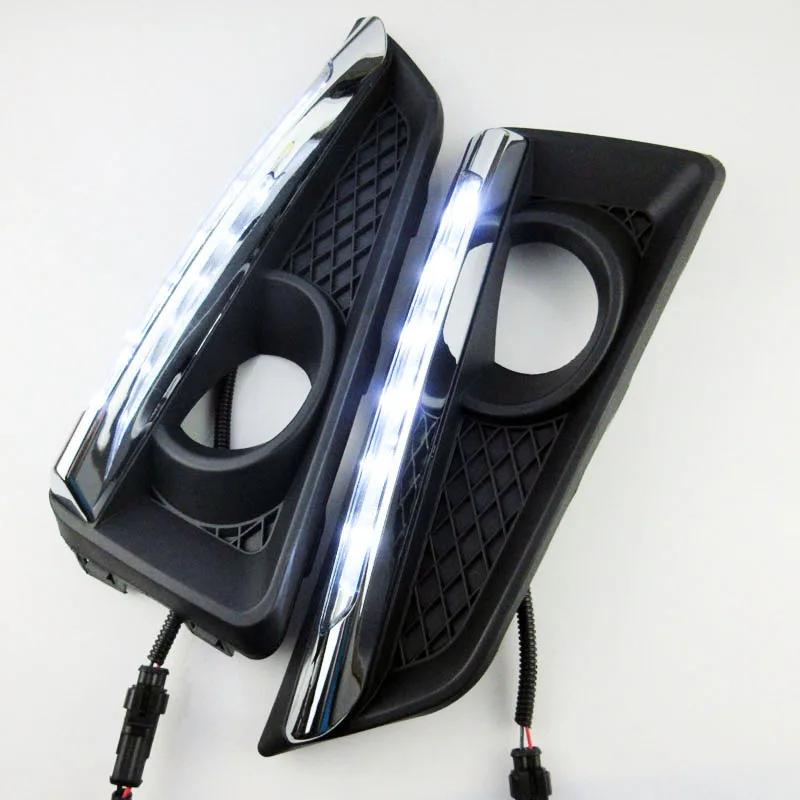

1Pair Waterproof 12v car styling light DRL Daytime LED Running Lights accessories with fog lamp hole for HONDA CITY 2015
