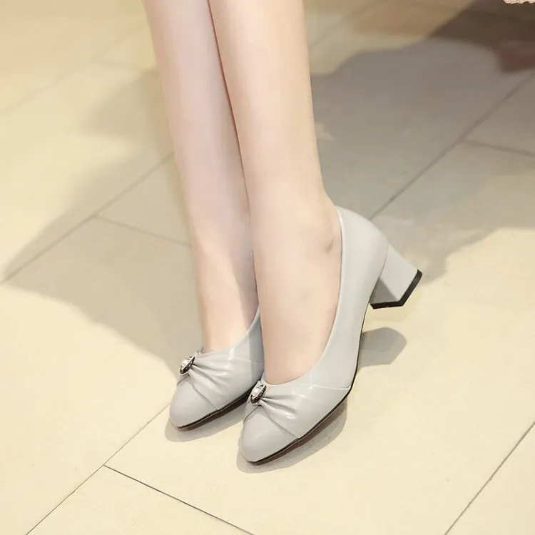 

Big Size 11 12 13 14 15 16 ladies high heels women shoes woman pumps Recreational shallow round-toed square-heeled single shoes
