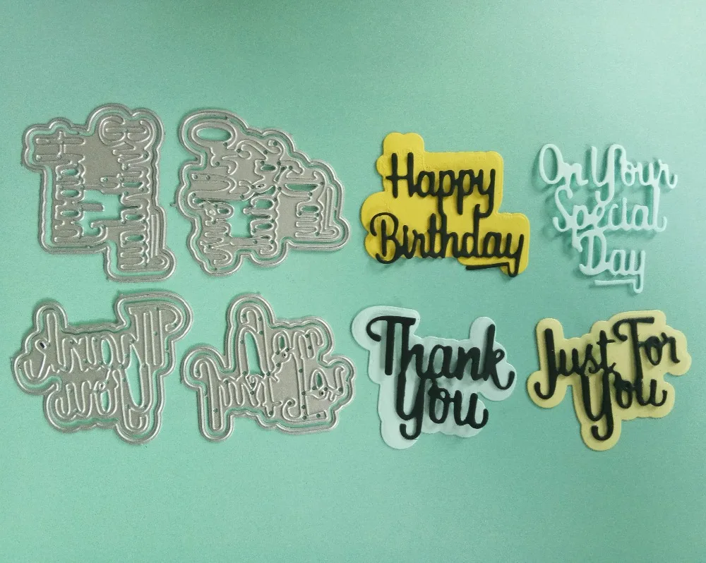 

4pcs Blessing phrase Metal Cutting Dies Stencils For DIY Scrapbooking Paper Card Decor Craft Dies Embossing Die New Supplies
