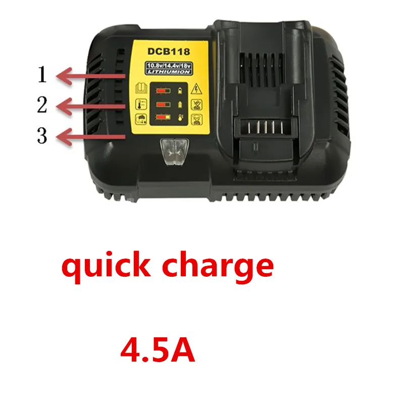 Высокое качество Быстрая зарядка DCB102 литий-ионная батарея зарядное устройство для DeWalt 12V 14,4 V 18V 20V Двойная зарядка с двойным usb-портом