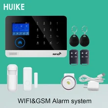 Home Security WIFI GSM SMS Alarm System IP Camera RFID and Cellphone Control Wireless Door open Alarm Smoke Detector