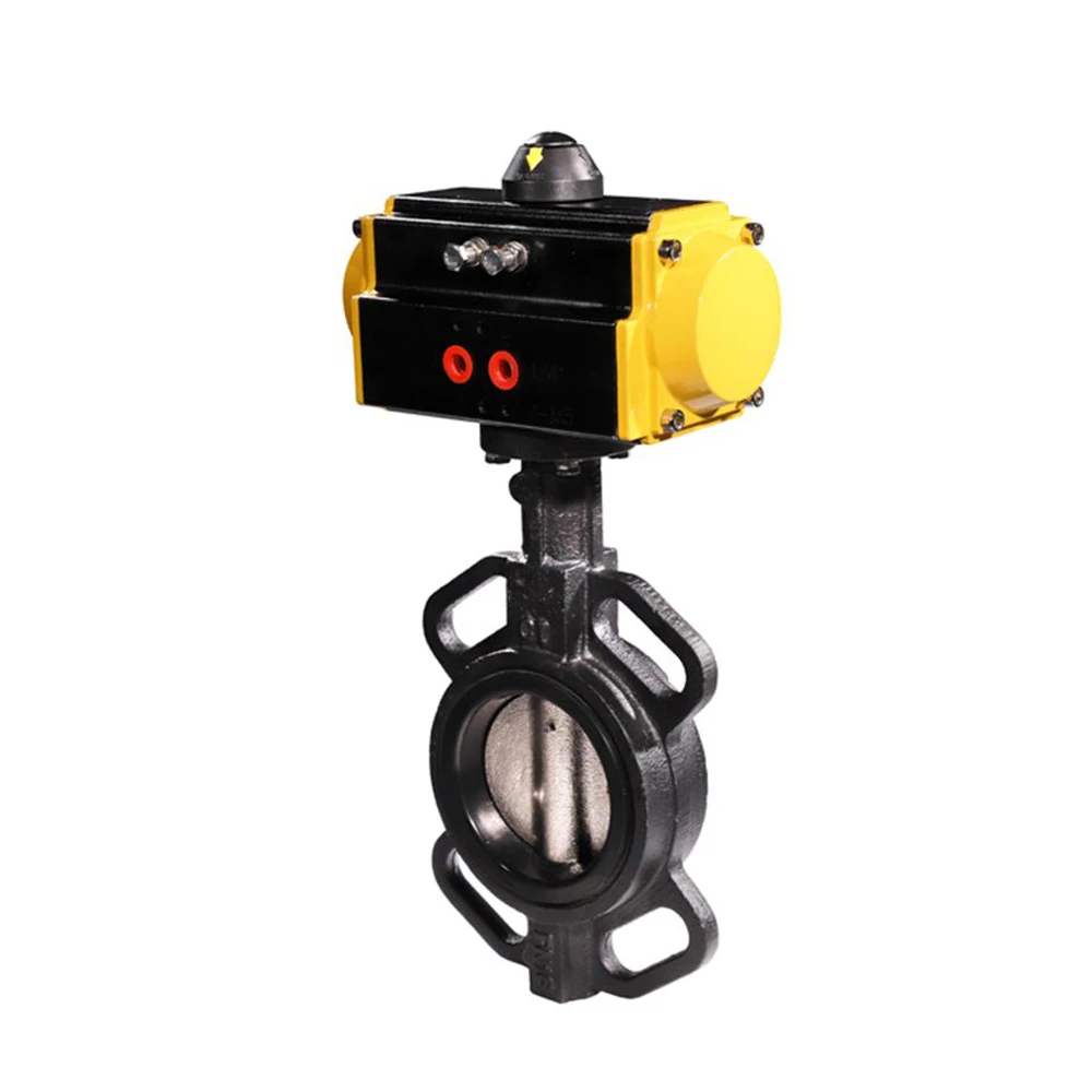 DN150 " чугунный корпус и диск с nbr пломбирование пневматический контроль дисковый затвор Wafter соединение