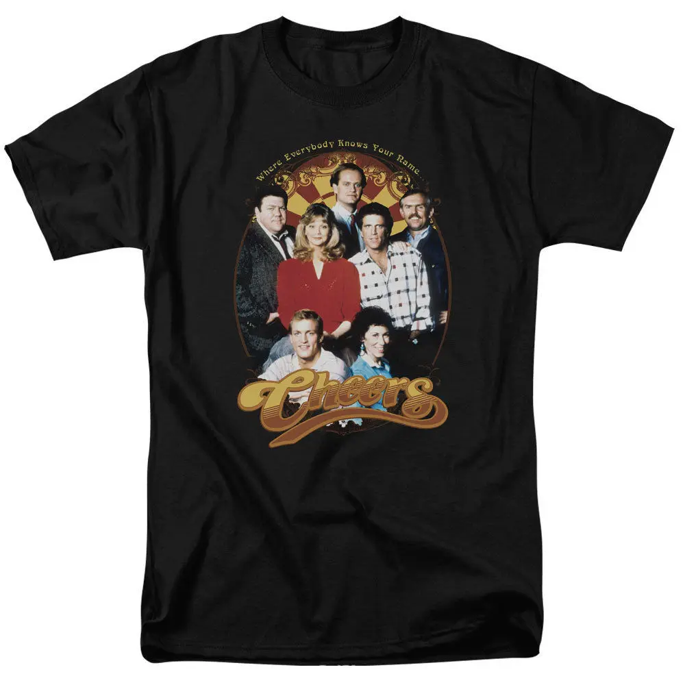 Cheers TV Show Early Cast Picture Diane Sam Woody Norm T-Shirt Adult S-3XL | Мужская одежда
