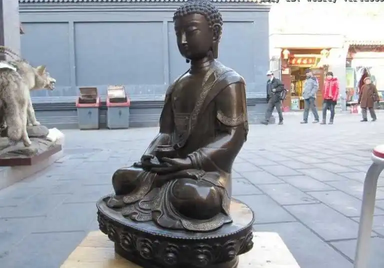 

18 Tibet Buddhism Pure Copper Bronze Medicine Amitabha Sakyamuni Buddha Statue