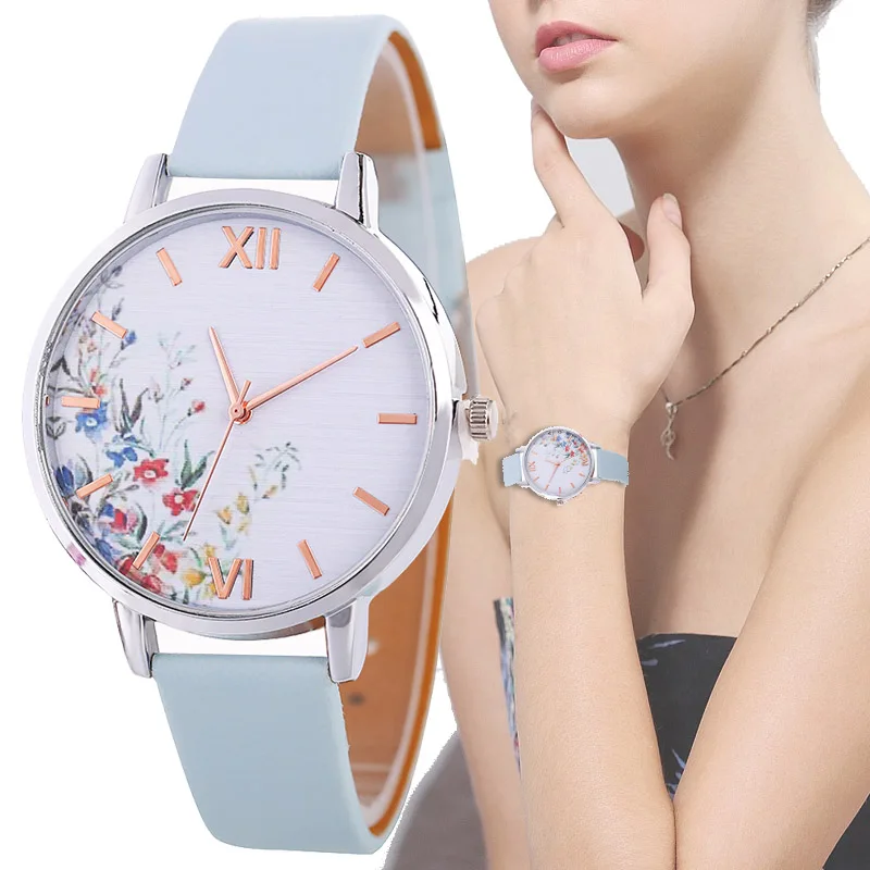 

Elegant Flower Women Watch Fashion Casual Leathe Quartz Watches Ladies Gifts Wristwatches Montre Femme Clock