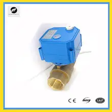 CWX-25S 3/4 ''DN20 2-way Латунь Мини моторизованный шаровой клапан с ручным управлением и индикатор положения DC12v CR02 3 провода