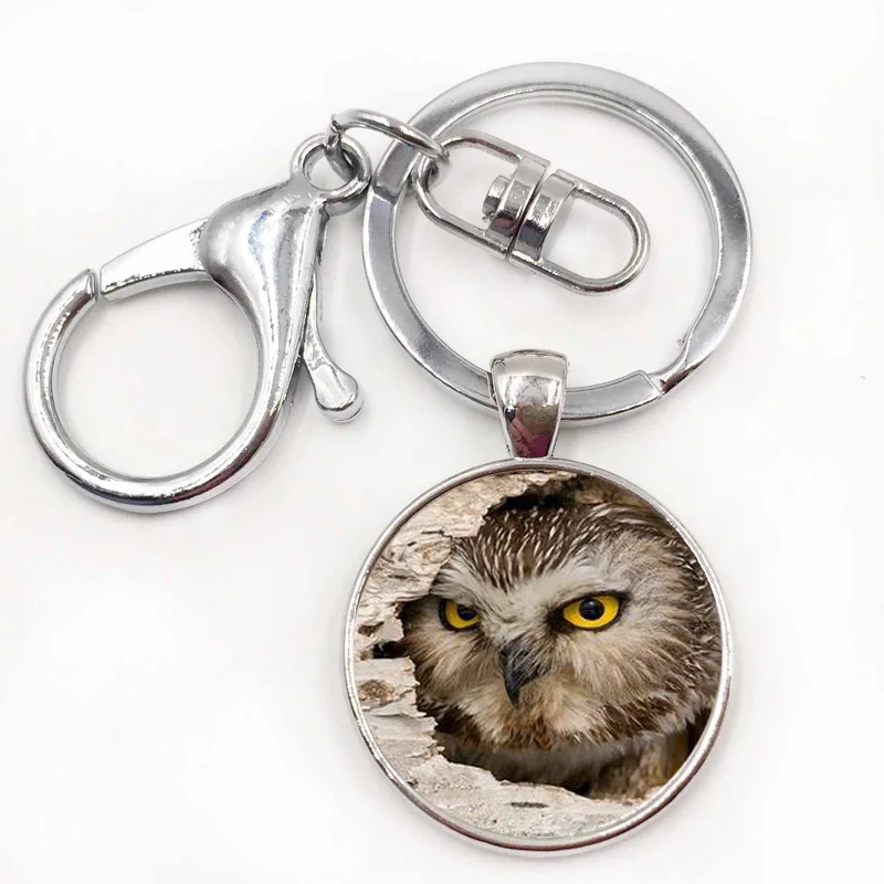 

Hang Bag Lovely Keychain The Owl Car jewelry Accessories Fashion Lady Metal Key ring Pendant Creative Tide Brand keychain
