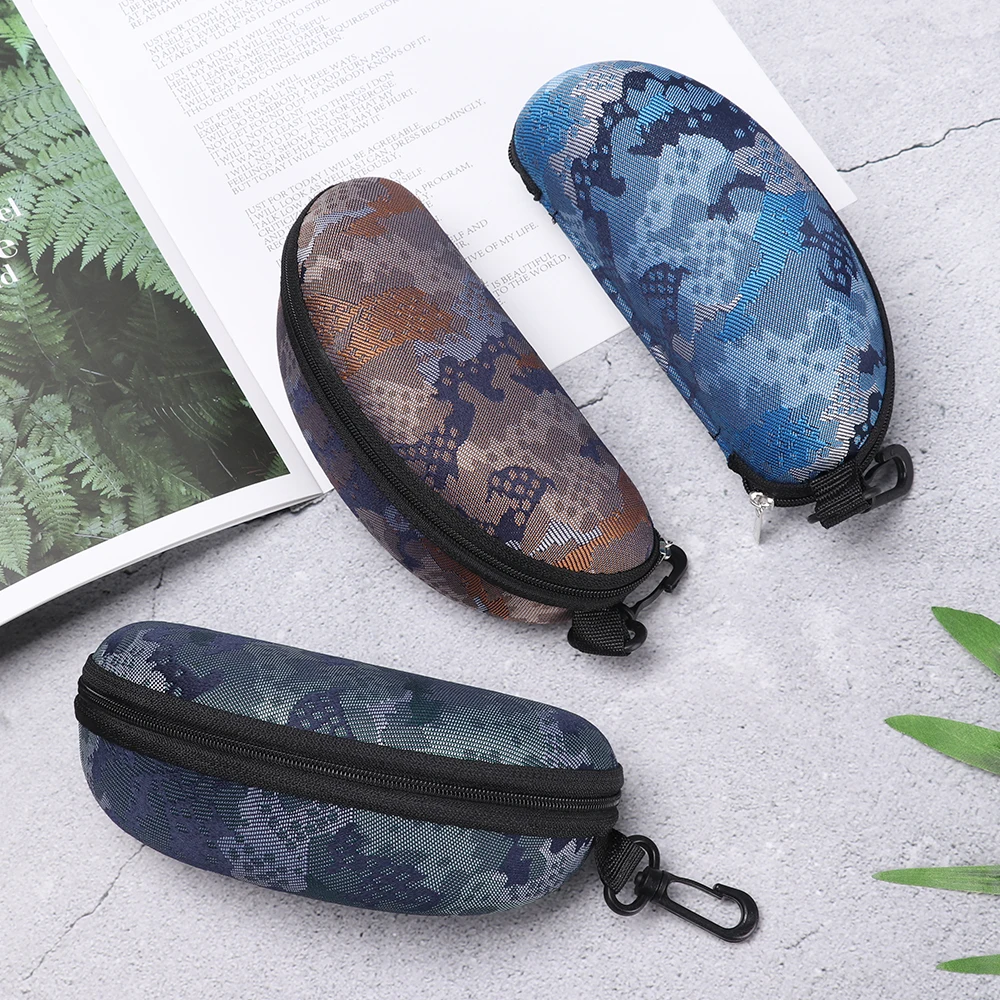 

1Pcs New Fashion Zipper Camouflage Glasses Box Portable Eyeglasses Case Durable Vintage Eyewear Accessories Glasses Holder Gifts