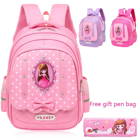 Bolsa de Escola Primária 6-12 Anos de Idade Menina da Criança Mochila 1 3-5th Grau Menina Princesa dos Desenhos Animados Mochila -3rd Grau Menina