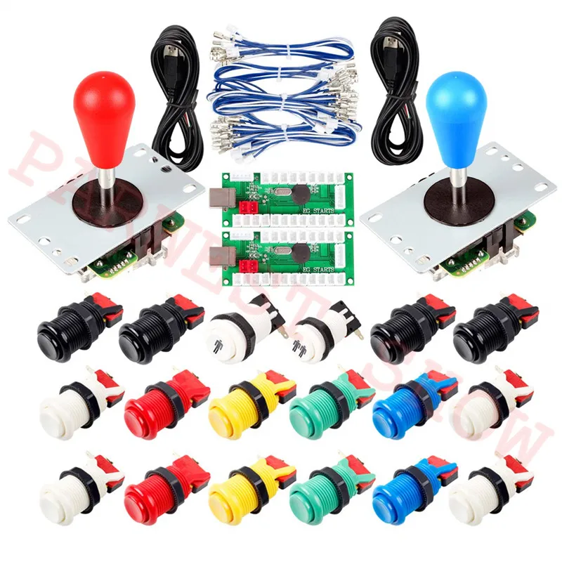 Высокоquanity аркадная Sanwa стильный джойстик с оливковым шариком+ Happ кнопки+ 1 плеер аркадный светодиодный usb контроллер для Jamma