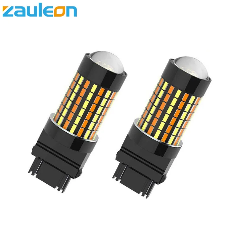 

Zauleon 2pcs 3157 P27/7W LED Switchback Dual color for Car Front Driving Light Turn Signal Light