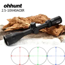 Охота ohhunt 2.5-10x40 aoir оптика Оптические прицелы половина MIL точка R/G/B подсветкой сетка башенки сброса блокировки Полный Размеры прицел