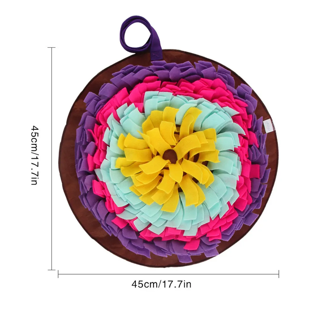 Круглый коврик для дрессировки собак моющийся коврик-пазл для дрессировки домашних животных многоцветный коврик для дрессировки носа