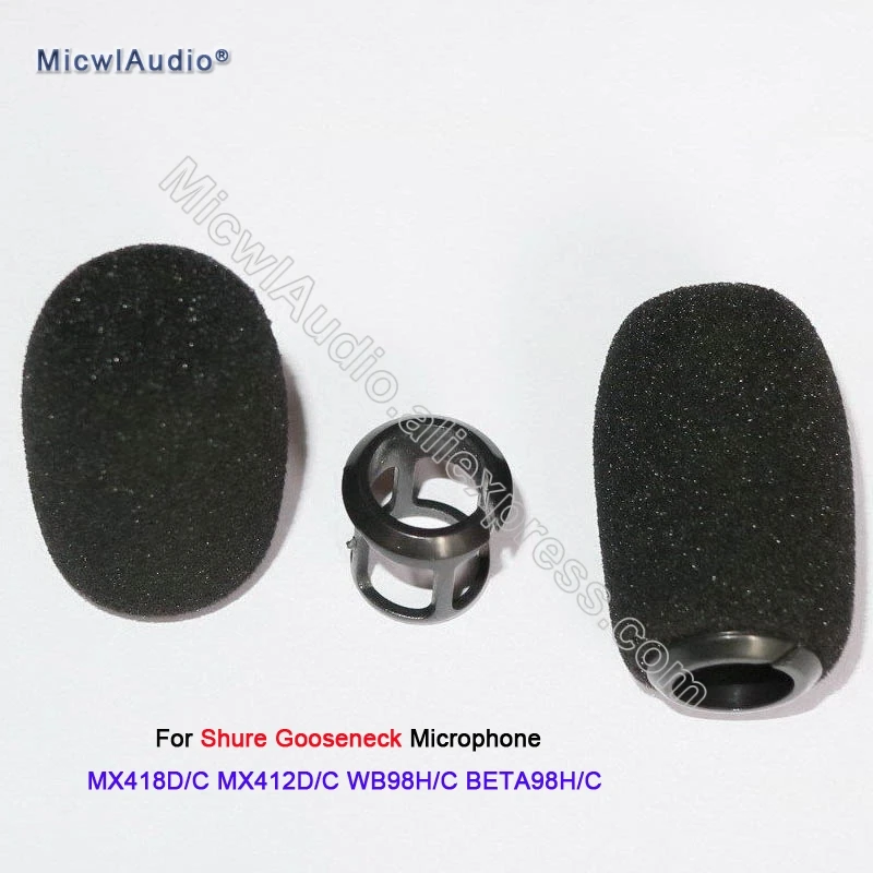 2 X Черный спонж кнопки-формы подходят ветровые стекла для Shure MX418D/C MX412D/C WB98H/C BETA98H/C инструментальный микрофон с гибким штативом