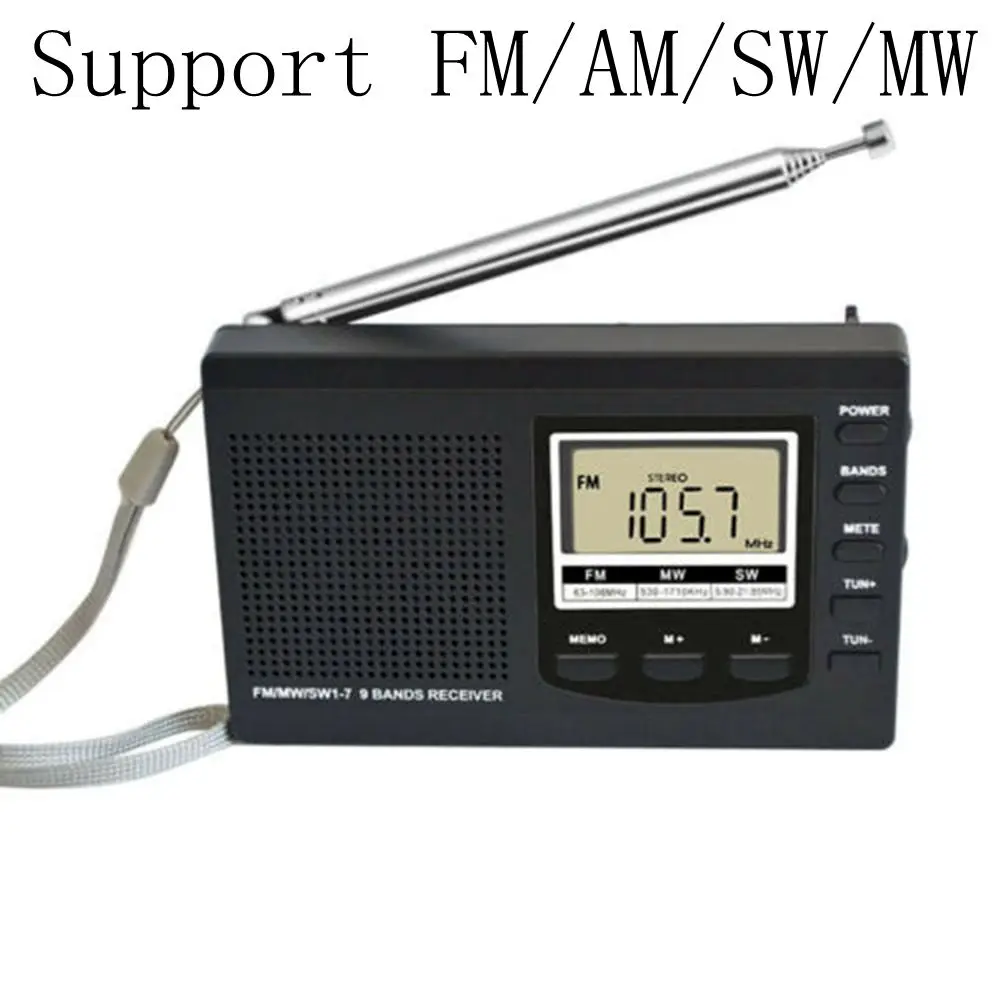 Портативный мини fm радиоприемник Pocke с поддержкой FM/AM/SW/MW/ Sound полночастотный
