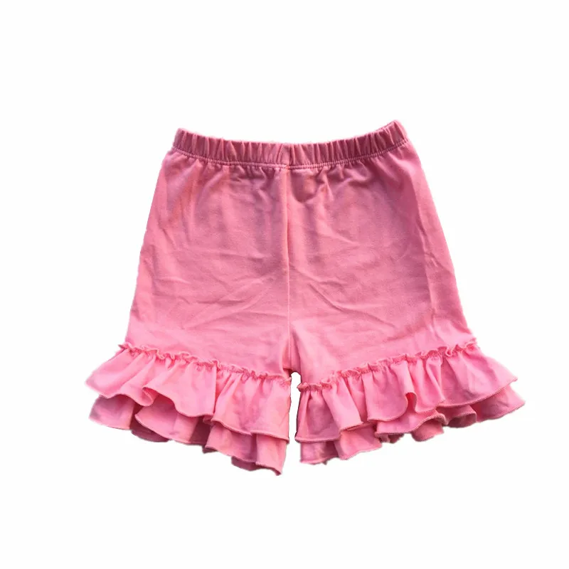 Ruffle shorts solid baby girls shorts loose mid kid shorts elastic