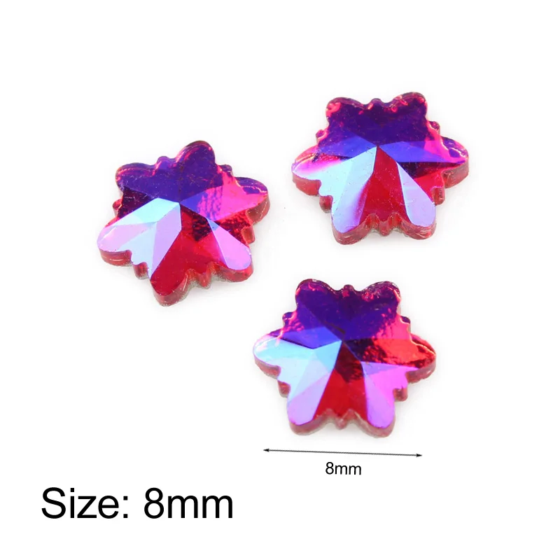 Горячая Распродажа стразы в форме Красного AB покрытия 22 стиля кристаллы и камни для 3D украшения ногтей - Цвет: Ice Flower    8mm