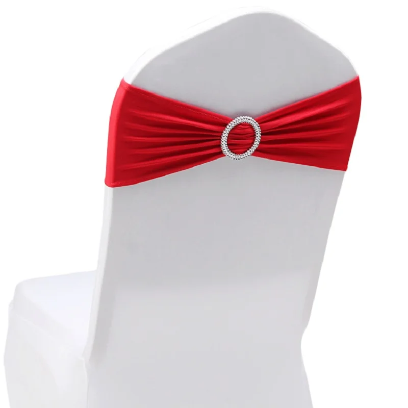 

RUBIHOME Chair Sashes (10pieces/lot) Chair Band Stretch Spandex Chair Cover with Ring for Wedding Party Chirstmas Decoration