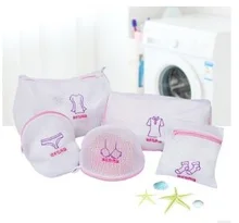 

5Pcs/Set Fashion Embroidered Mesh Laundry Bag Wash Clothes Laundry Bag Set Sandwich Material Underwear Bra Sock Sleeve Care Bag