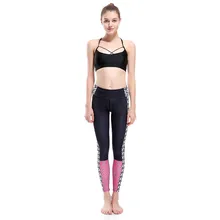 Женские гибкие черные и розовые Лоскутные обтягивающие штаны для тренировок для йоги бега занятий спортом леггинсы для фитнеса дропшиппинг