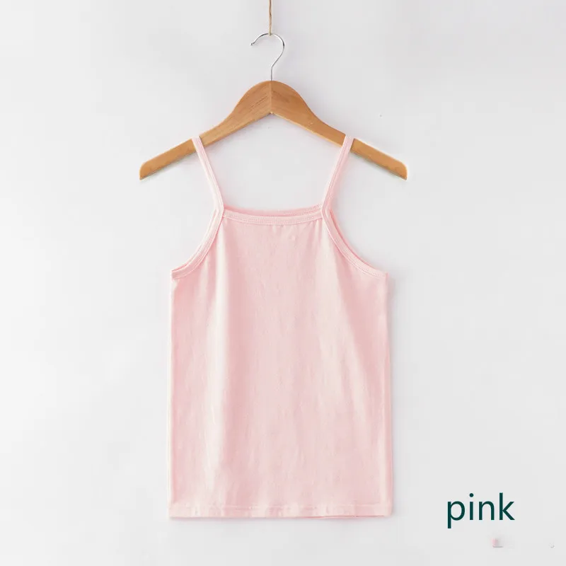Летний жилет для девочек, тонкая футболка без рукавов для девочек, приталенный детский жилет, жилет для малышей - Цвет: pink