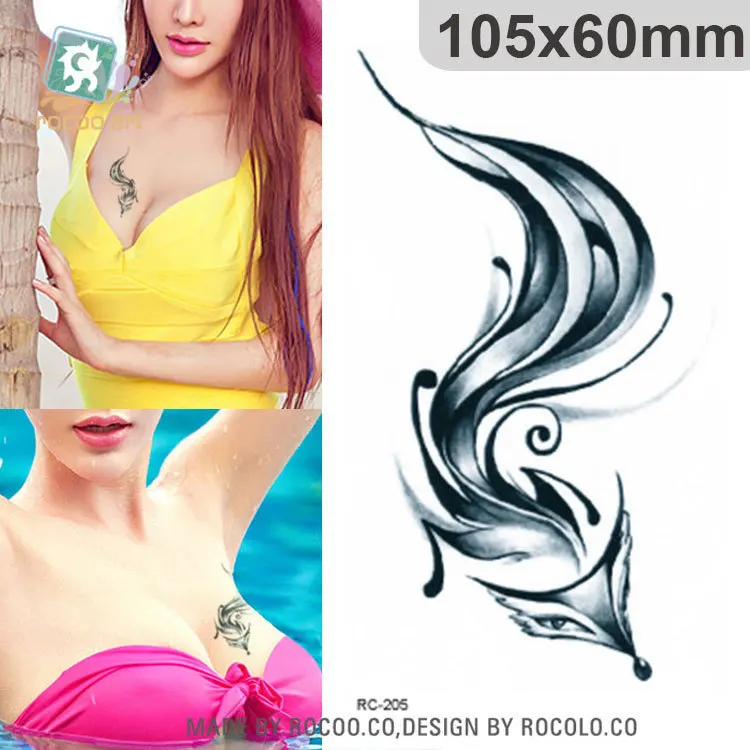 

Waterproof Temporary Tattoo Sticker on body waist sexy fox tattoo animal tatto stickers flash tatoo fake tattoos for girl women