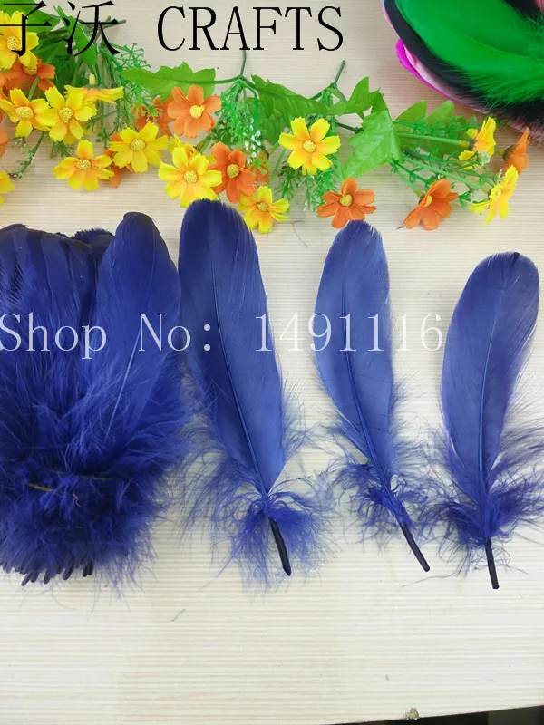 20 шт высококачественных гусиных перьев, 5-" /13-20 см DIY аксессуары для ювелирных изделий - Цвет: Navy blue