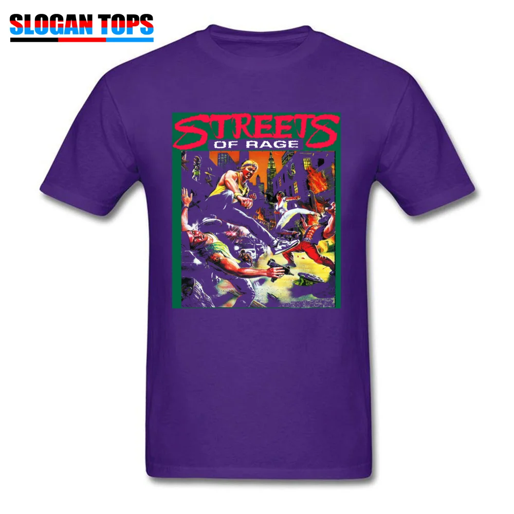 Family Custom Design Short Sleeve Thanksgiving Day Tops T Shirt Hot Sale O Neck 100% Cotton Tops Shirt Mens T-Shirt Streets of Rage cover art 5251 purple
