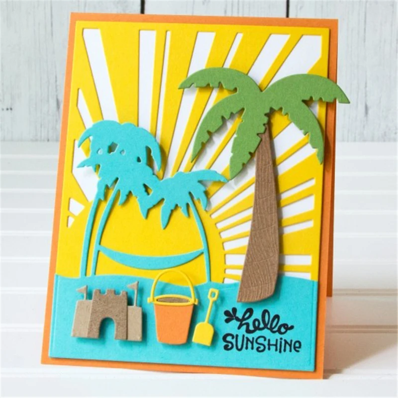 

YaMinSanNiO Scene Tropical Dies Scrapbooking Metal Cutting New 2019 Coconut Tree Die Cuts for Card Making Gate Craft Dies