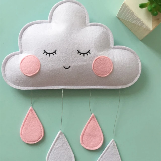 Fluff Cloud Raindrop Hanging Ornament Kids Room Decoration Cloud
