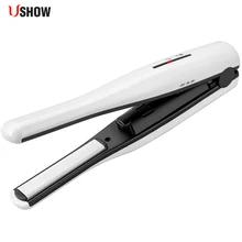 USHOW 2 в 1 мини Керамический выпрямитель для волос бигуди для волос литий-ионная аккумуляторная батарея портативные дорожные Выпрямители