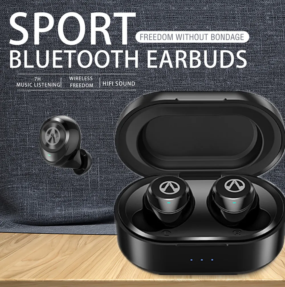 ASKMEER СПЦ Bluetooth 5,0 гарнитура True беспроводной спортивные стереонаушники бас наушники с микрофоном Touch для iPhone Xiaomi LG huawei
