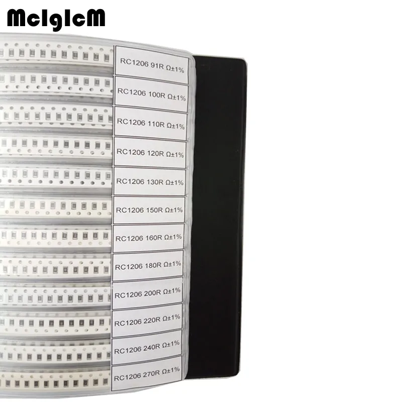 MCIGICM 1206 SMD резистор набор Ассорти набор 1% Чип Резистор Элемент 170 значения* 50 шт электронный diy Набор smd образец книги